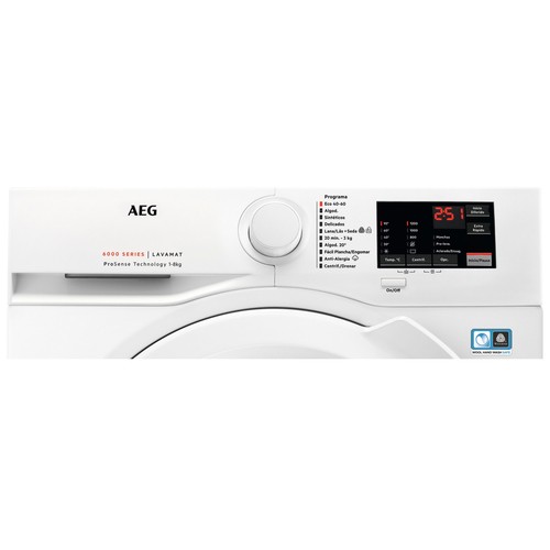 Lavadora AEG L6FBI827 capacidad de carga: 8KG, clasificación energética: C, 1200RPM, H: 84,7cm, A: 59,6cm, F: 54,7cm.