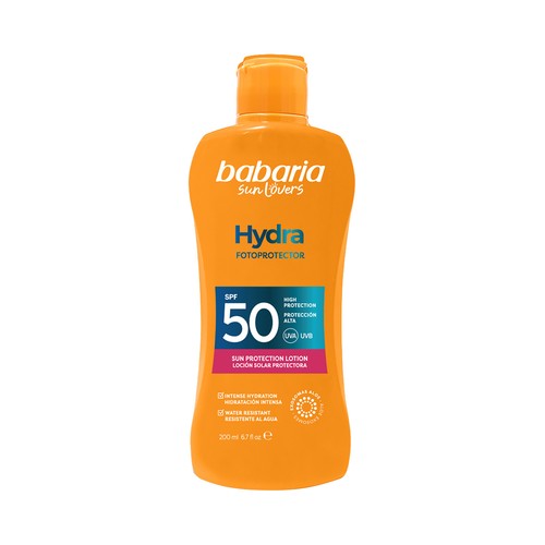 BABARIA Hydra Leche protectora solar con FPS 50 (muy alto) 200 ml.