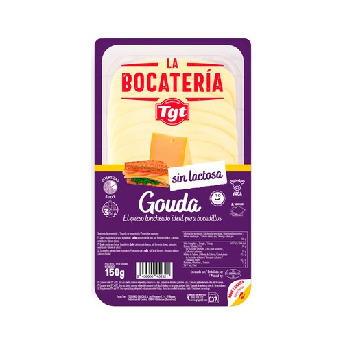 TGT La Bocatería Queso en lonchas Gouda sin lactosa150 g.