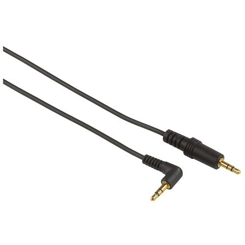 Cable QILIVE de Jack 3,5mm macho a Jack 3,5mm macho 90º, 1 metro, terminales dorados, color negro.