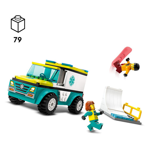 LEGO City ambulancia de emergencias y chico con Snowboard 60403.