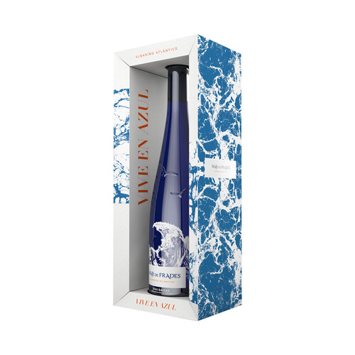 Estuche con botella de vino blanco con denominación de origen Rías Baixas MAR DE FRADES.