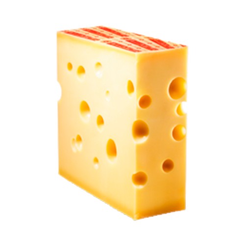 Queso suizo emmentaler elaborado con leche cruda  y con Denominación de Origen Protegida (AOP). - Trozo