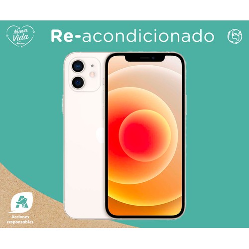 Apple iPHONE 12 256GB blanco (REACONDICIONADO), 15,49cm (6,1), Chip A14 Bionic, 12+12 Mpx, vídeo en 4K, iOS.