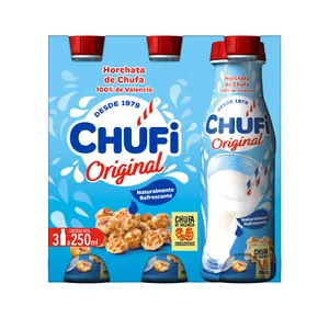 CHUFI Horchata con denominación de origen Chufa de Valencia CHUFI 3 x 250 ml.