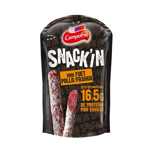 CAMPOFRÍO Sanck´in Sticks de fuet de pollo con alto contenido en proteínas 50 g.