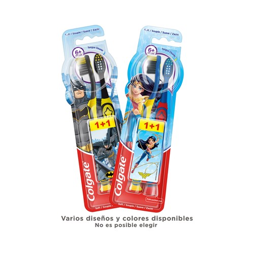 COLGATE Cepillo dental infantil, con filamentos suaves y limpiador de lengua COLGATE 2 uds.