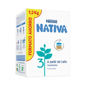 NATIVA 3 de Nestlé Leche (3) de crecimiento en polvo, a partir de los 12 meses 1.2 kg.
