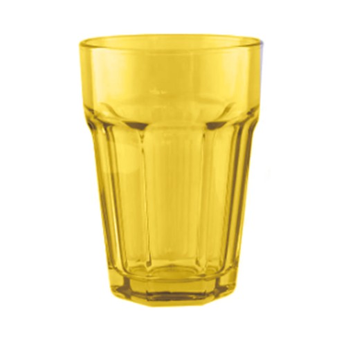 Vaso vidrio americano 40 cl color amarillo. ACTUEL