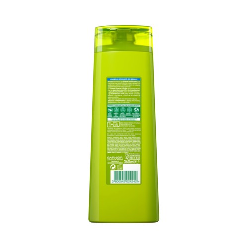 FRUCTIS Fuerza y brillo de Garnier Champú fortificante sin parabenos, para cabellos normales 360 ml.