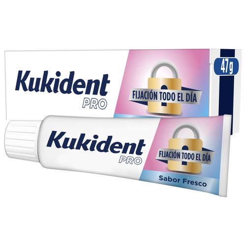KUKIDENT Pro Crema adhesiva para prótesis dentales, sabor fresco 47 g.