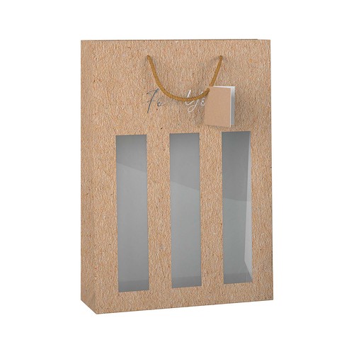 Caja regalo diseño surtido para 3 botellas, PRODUCTO ALCAMPO.