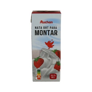 Auchan Nata Líquida (35% Materia Grasa) para Montar 200 Ml. Producto Alcampo