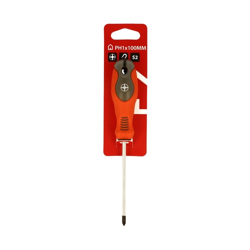 Destornillador philips de estrella e imantado del número 2 y longitud de 1x100 mm, HERRAMIENTAS
