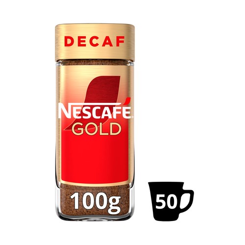 NESCAFÉ Gold Café soluble descafeinado bote de 100 g.