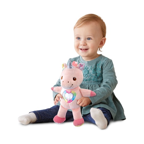 Peluche UnicorniO cantarín con texturas y melodías, VTECH.