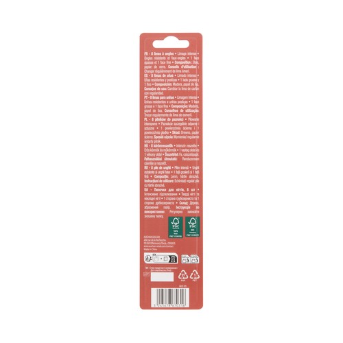 COSMIA Limas de uñas con lado fino y grueso, para uñas resistentes y postizas 8 uds.
