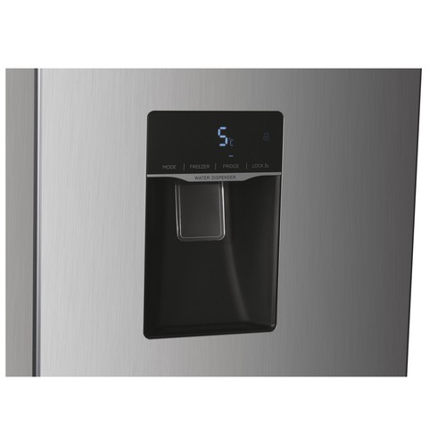 Frigorífico americano 177cm CANDY CHSBSO-6174XWD Inox NO FROST, clasificación energética: E, H: 177cm, A: 90cm, F: 60cm, dispensador agua, capacidad total: 518L.
