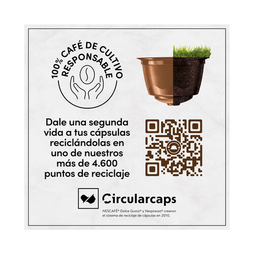 NESCAFÉ DOLCE GUSTO Café descafeinado con leche en cápsulas NESCAFÉ DOLCE GUSTO 16 uds. 160 g.