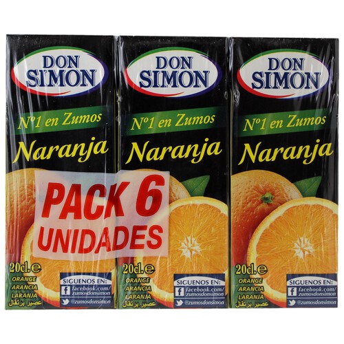 Brick zumo de naranja DON SIMÓN 6 uds x 20 cl.