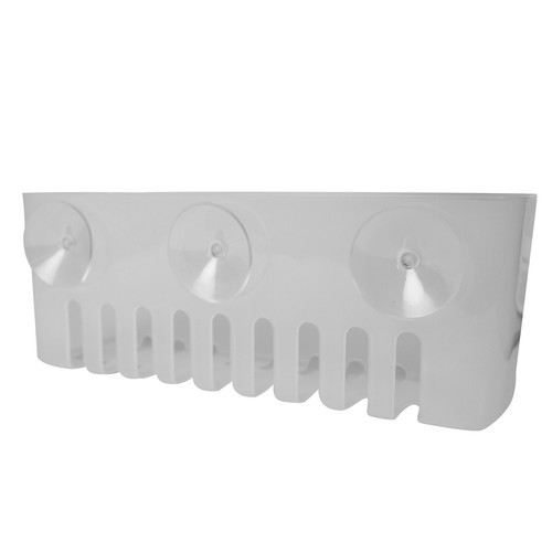 Cesta de plástico translucido, ventosas para su fijación en la pared y medidas 30cm TATAY.