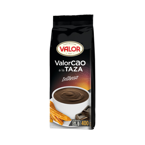 VALORCAO Cacao a la taza en polvo sabor negro intenso 400 g.