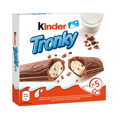 KINDER Tronky Barrita rellena de chocolate y leche 90 g.