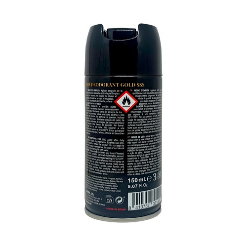 LOÉ Gold $$$ Desodorante en spray para hombre con protección antitranspirante 150 ml.