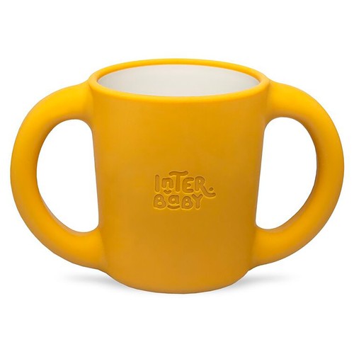 Vajilla de aprendizaje para bebés, 4 piezas, color amarillo, INTERBABY.