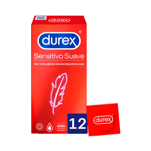 DUREX Preservativos finos y extra lubricados, para una sensación más suave DUREX Sensitivo suave 12 uds.