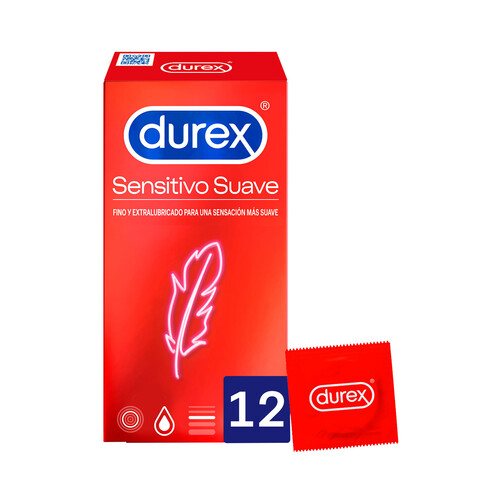 Preservativos finos y extra lubricados, para una sensación más suave DUREX Sensitivo suave 12 uds.