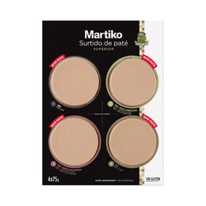 MARTIKO Tabla de patés superior de pato y oca 4 x 75 g.
