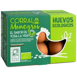 MONEGROS Huevos de producción ecológica clase M-L y categoría A 6 uds.
