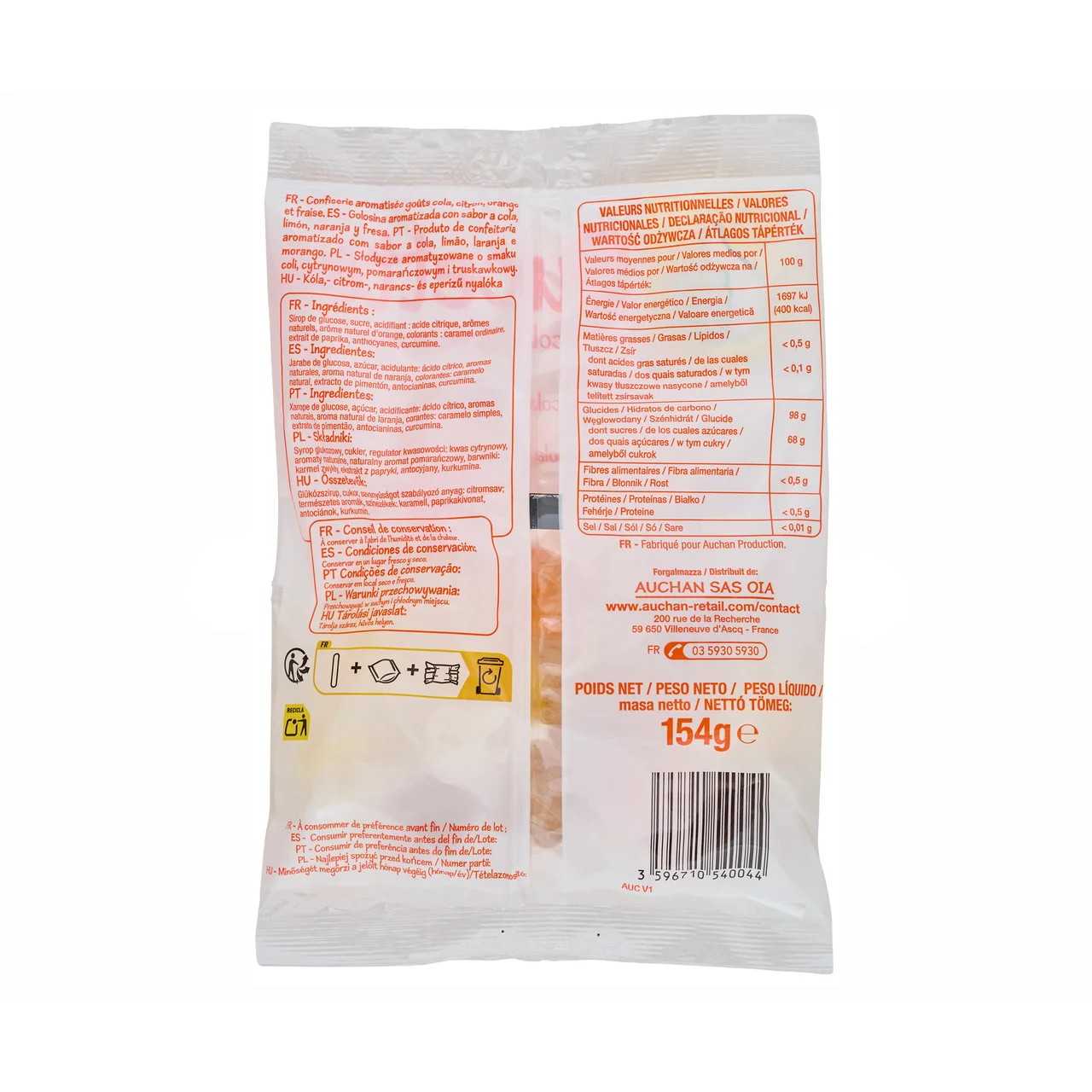 PRODUCTO ALCAMPO Surtido piruletas 154 gr.