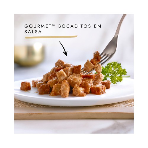 PURINA GOURMET Comida para gatos húmeda a base de Salmón y Pollo PURINA GOURMET tarrina 85 g.
