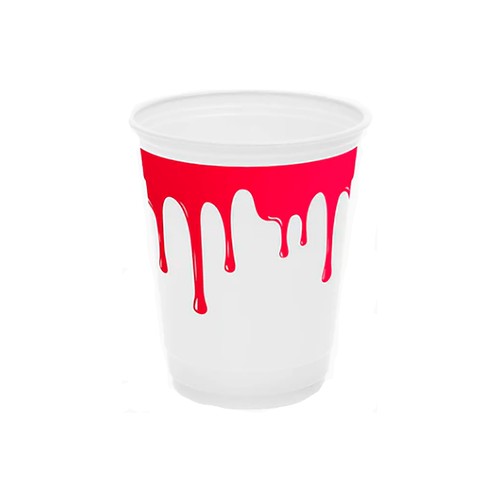 8 Vasos de cartón reutilizables de sangre, 360cc, OH YEAH.
