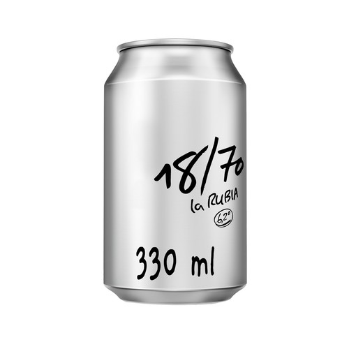 LA RUBIA 18/70 Cerveza en lata, 1 uds 33 cl.