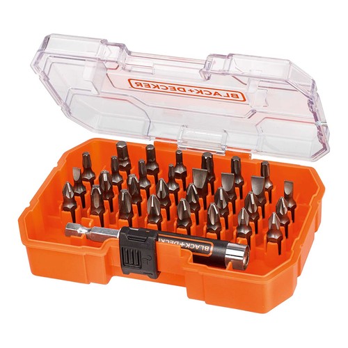 Juego de 31 piezas para atornillar con adaptador magnético, BLACK + DECKER A7228.