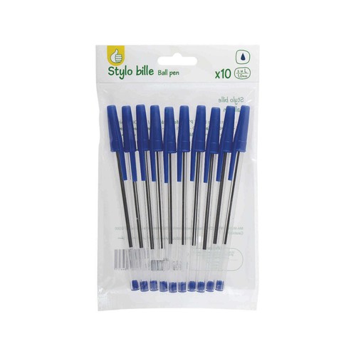 10 Bolígrafos 1mm Azul ALCAMPO