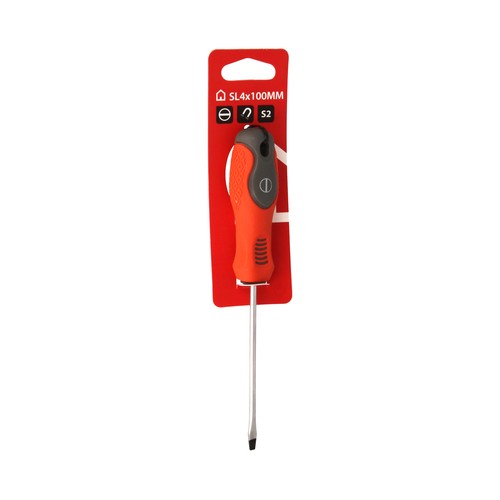 Destornillador plano e imantado de 4x100 mm del número 2 , HERRAMIENTAS
