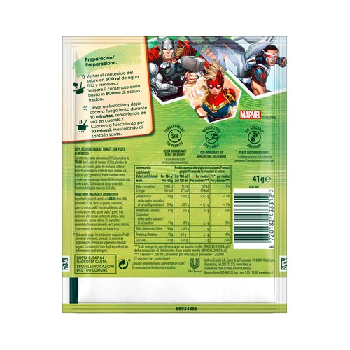 KNORR Sopa deshidratada de vengadores 40 g.