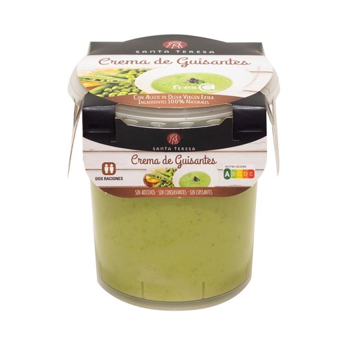 SANTA TERESA Crema de guisantes elaborada con ingredientes 100% naturales 400 ml.