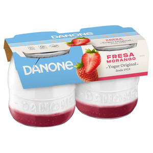 DANONE Yogur cremoso artesanal con fresas DANONE Original 2 x 130 g.