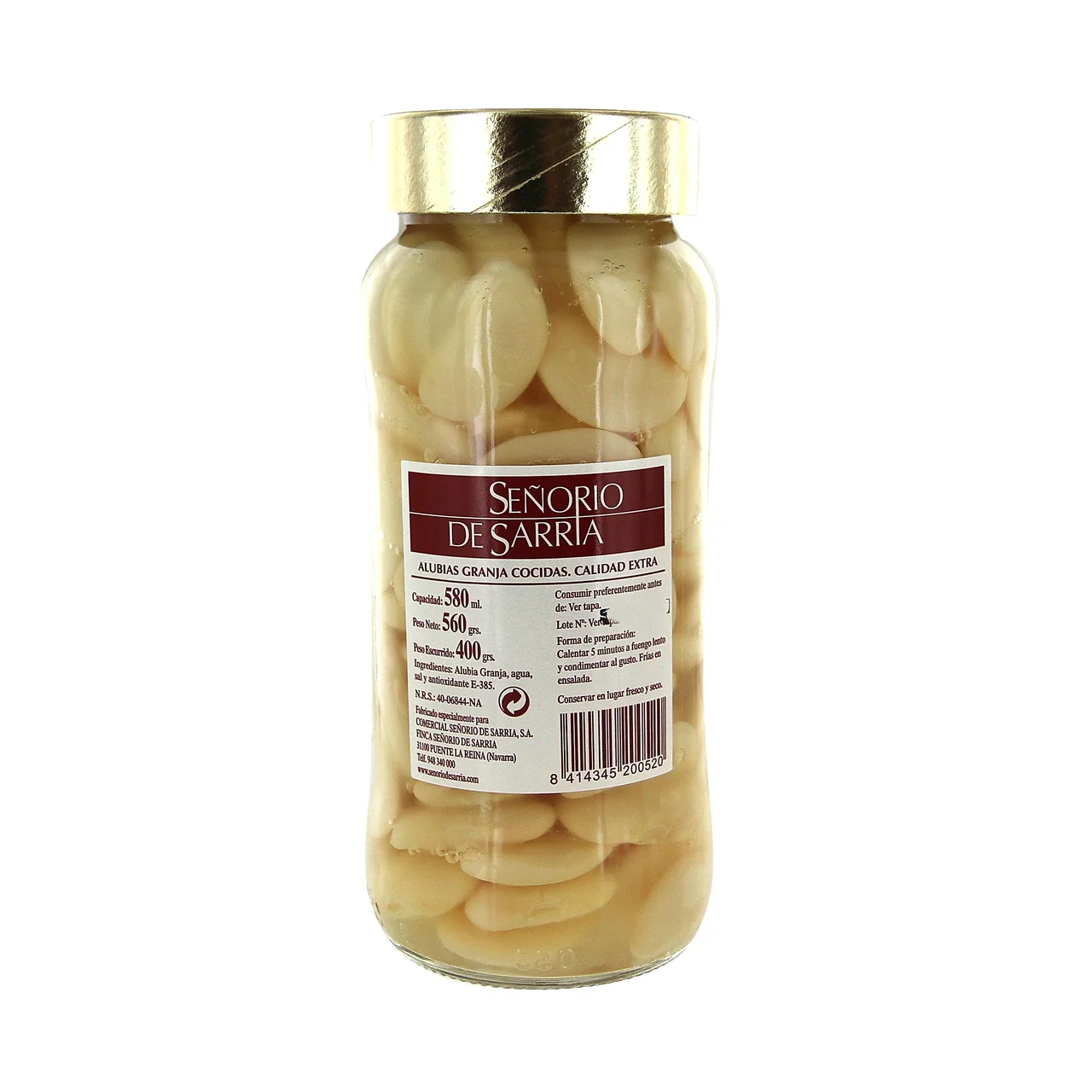 Alubia cocida granja 560 g.