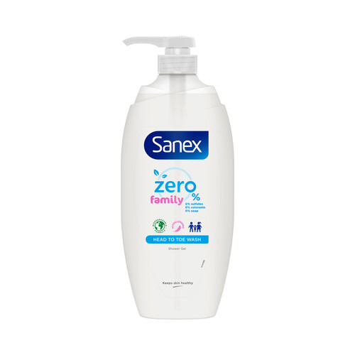 Gel de ducha o baño hidratante Family SANEX Zero% Pump 750ml.