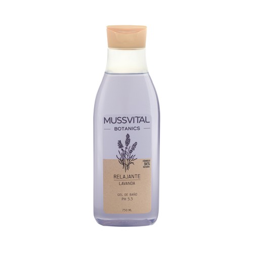 MUSSVITAL Botanics Gel de baño relajante, con lavanda y pH 5.5 750 ml.