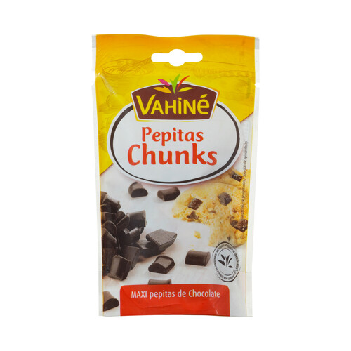VAHINÉ Pepitas chunks, maxi pepitas de chocolate negro VAHINE 100 g.