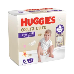 HUGGIES Extra care Pañales tipo Pants talla 6 (15-25 kg) 22 uds.