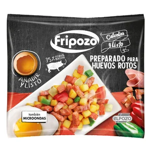 FRIPOZO Preparado para huevos rotos con patatas, york y bacon, elaborado sin gluten del El Pozo 400g.