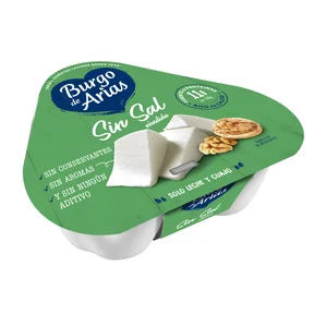 BURGO DE ARIAS Queso fresco sin sal BURGO DE ARIAS tarrina de 72 g. pack 3 uds.